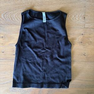 High Neck Ribbed Cropped Tank